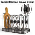 Adjustable Kitchen Table-stand Stainless Steel Pan Organizer Shelf Pot Rack (Upgraded)